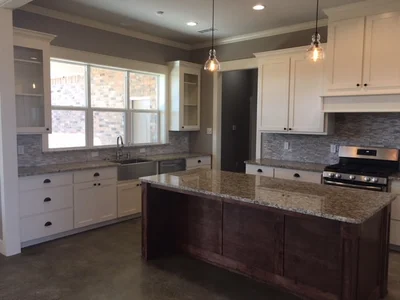 Interior residential painting in kitchen
